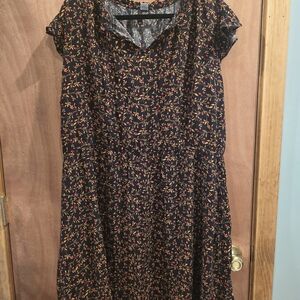 Old Navy Black Floral Midi Dress